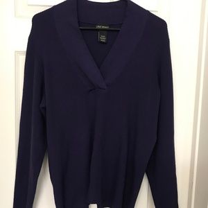 Dark Purple V Neck Sweater